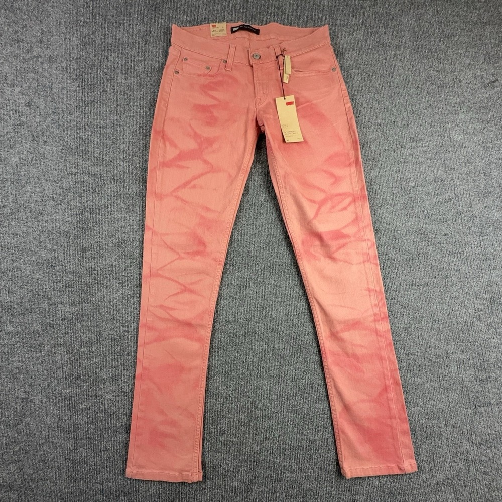 Levi's 524 Too Superlow Skinny Jeans Pink Ultra Low Rise Juniors 9 W29 L32